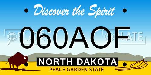 060AOF North Dakota License Plate