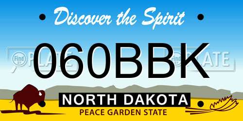 060BBK North Dakota License Plate