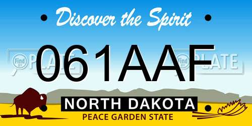 061AAF North Dakota License Plate