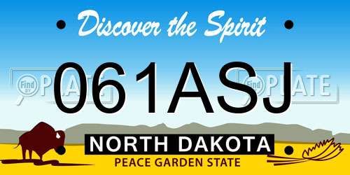 061ASJ North Dakota License Plate