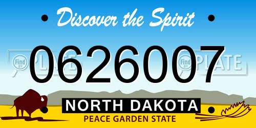0626007 North Dakota License Plate