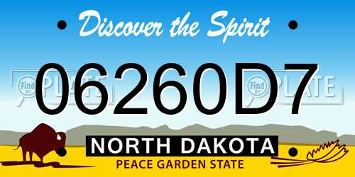 06260D7 North Dakota License Plate
