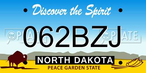 062BZJ North Dakota License Plate