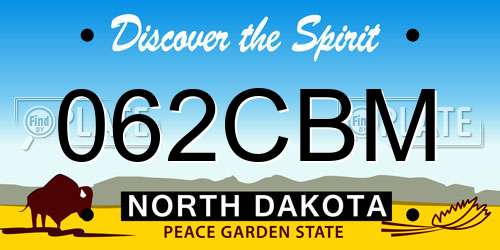 062CBM North Dakota License Plate