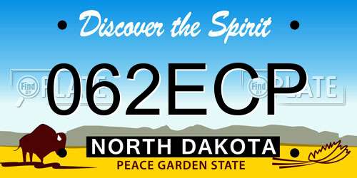 062ECP North Dakota License Plate