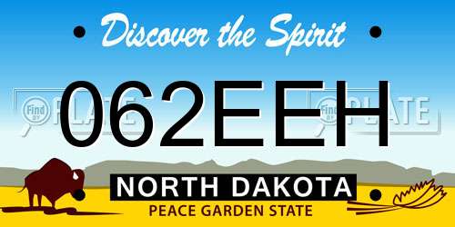 062EEH North Dakota License Plate