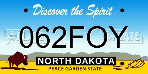 062FOY North Dakota License Plate