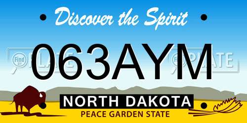 063AYM North Dakota License Plate