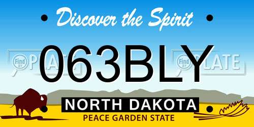 063BLY North Dakota License Plate