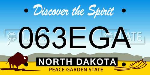 063EGA North Dakota License Plate