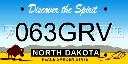 063GRV North Dakota License Plate