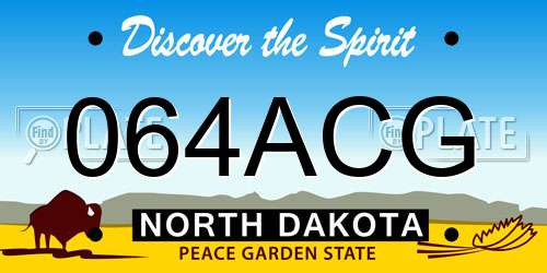 064ACG North Dakota License Plate
