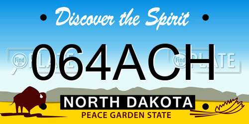 064ACH North Dakota License Plate