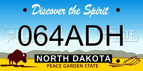 064ADH North Dakota License Plate
