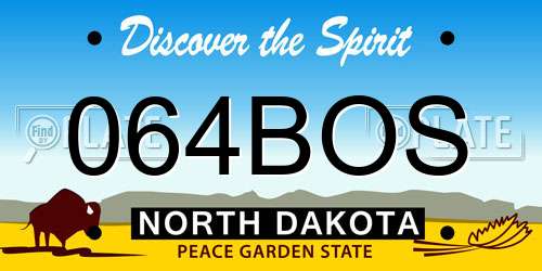 064BOS North Dakota License Plate