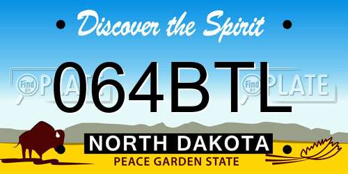 064BTL North Dakota License Plate