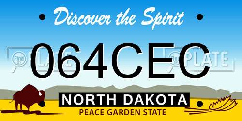 064CEC North Dakota License Plate