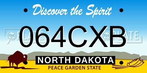 064CXB North Dakota License Plate