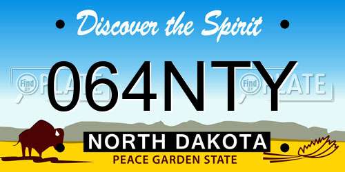 064NTY North Dakota License Plate