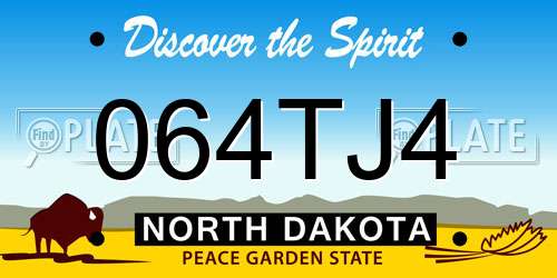 064TJ4 North Dakota License Plate