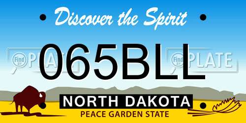 065BLL North Dakota License Plate
