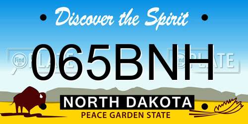 065BNH North Dakota License Plate