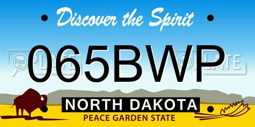 065BWP North Dakota License Plate