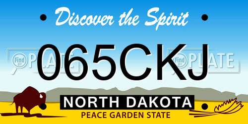 065CKJ North Dakota License Plate