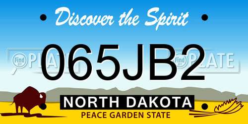 065JB2 North Dakota License Plate