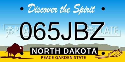 065JBZ North Dakota License Plate