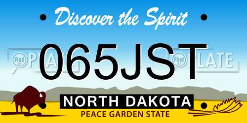 065JST North Dakota License Plate