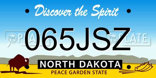 065JSZ North Dakota License Plate