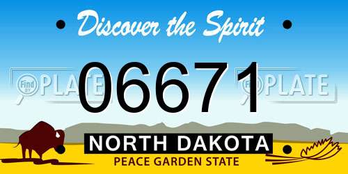 06671 North Dakota License Plate