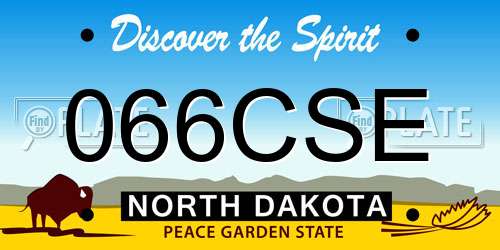 066CSE North Dakota License Plate