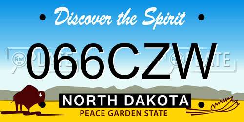 066CZW North Dakota License Plate