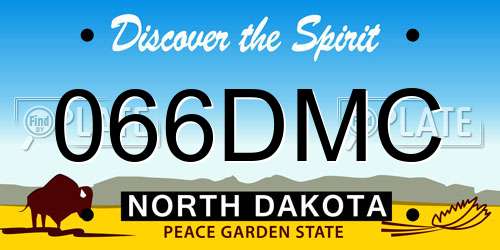 066DMC North Dakota License Plate