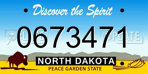0673471 North Dakota License Plate