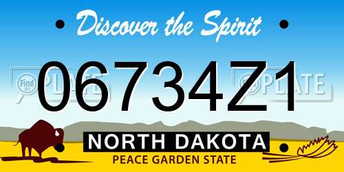 06734Z1 North Dakota License Plate