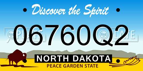 06760Q2 North Dakota License Plate