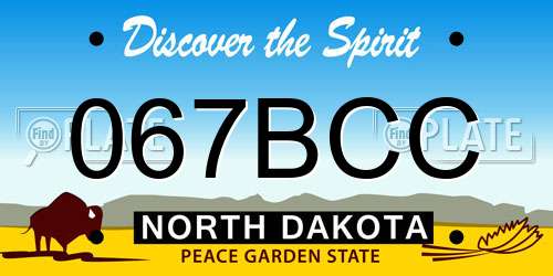 067BCC North Dakota License Plate