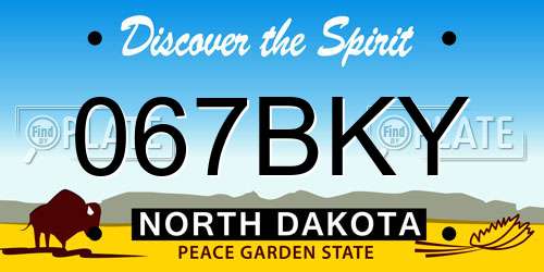 067BKY North Dakota License Plate