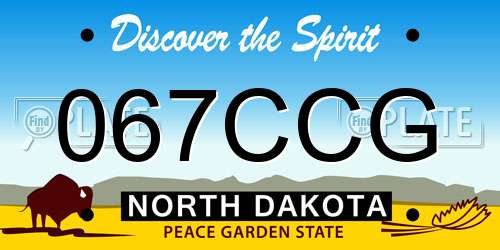 067CCG North Dakota License Plate