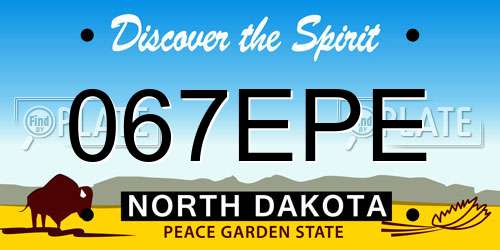 067EPE North Dakota License Plate