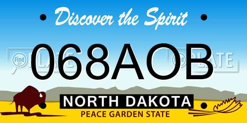 068AOB North Dakota License Plate