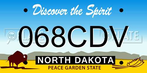 068CDV North Dakota License Plate