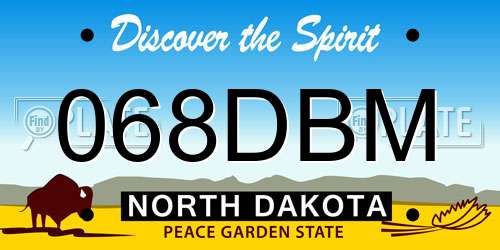 068DBM North Dakota License Plate