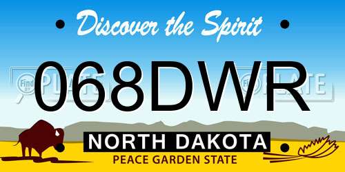 068DWR North Dakota License Plate