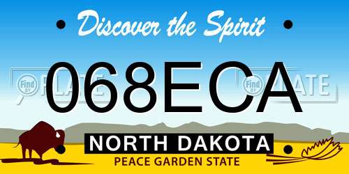068ECA North Dakota License Plate