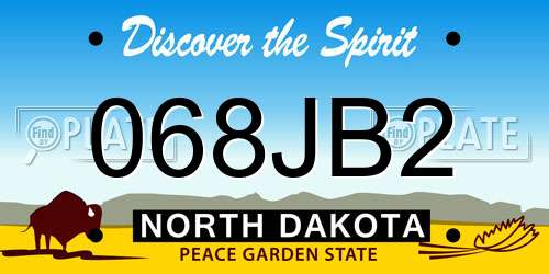068JB2 North Dakota License Plate