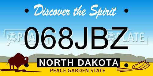 068JBZ North Dakota License Plate